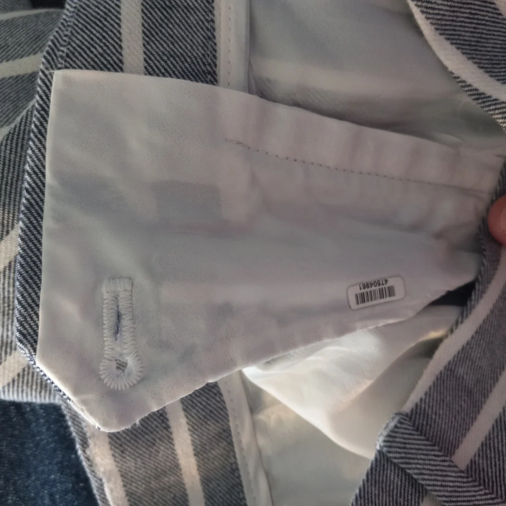 Banana Republic Avery Striped Gray/white Linen Blend Women's Pants 8